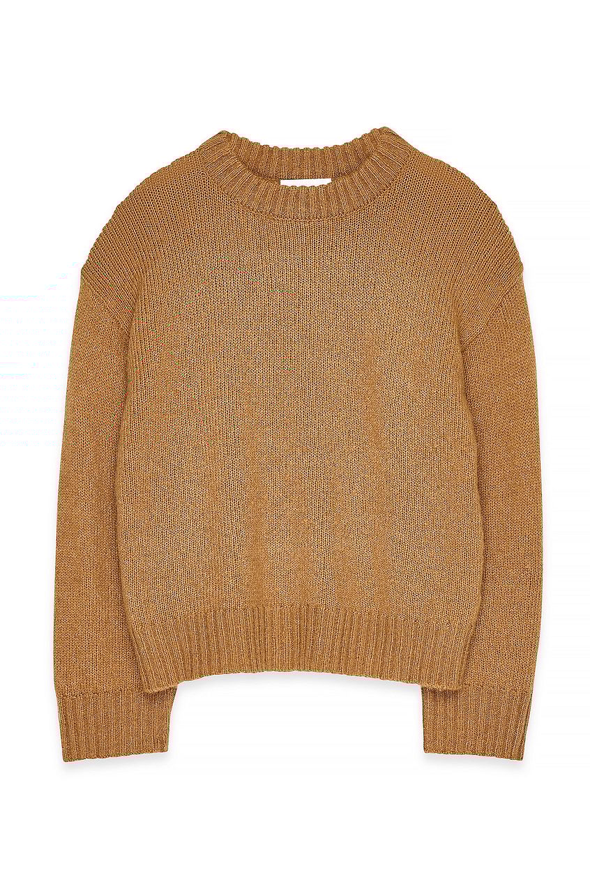 Round Neck Wool Blend Knitted Sweater
