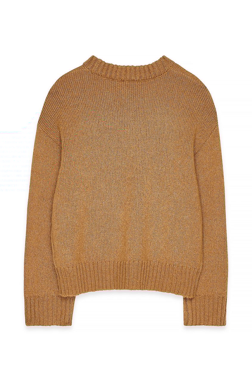 Round Neck Wool Blend Knitted Sweater