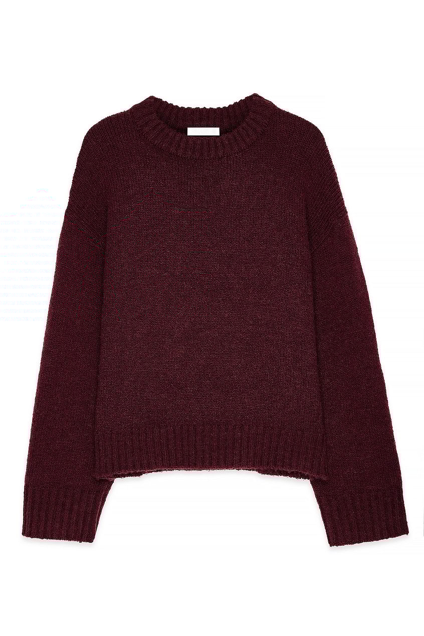 Round Neck Wool Blend Knitted Sweater