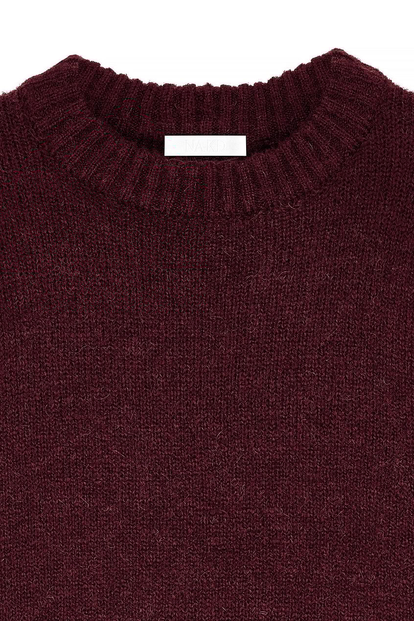 Round Neck Wool Blend Knitted Sweater