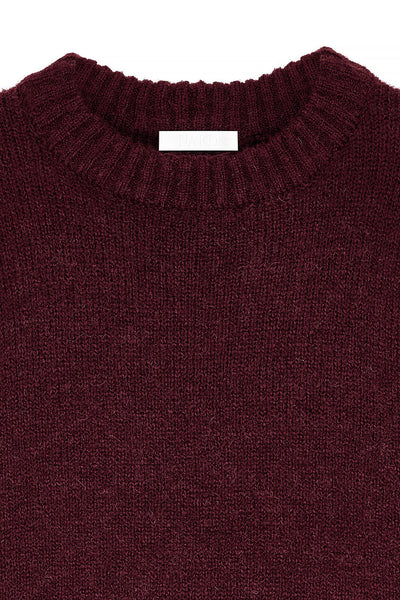 Round Neck Wool Blend Knitted Sweater