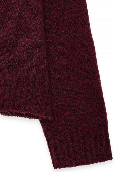 Round Neck Wool Blend Knitted Sweater