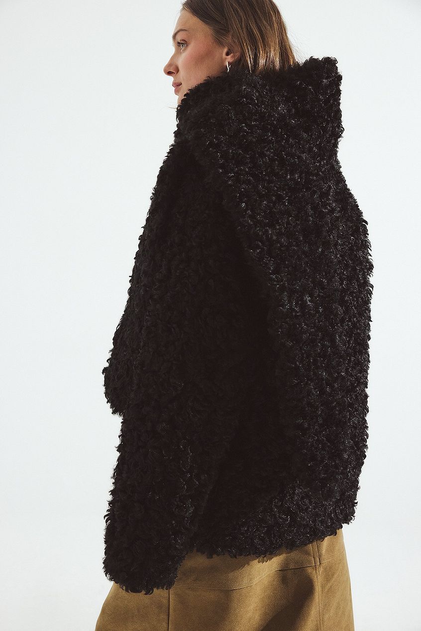 Scarf Detail Teddy Coat