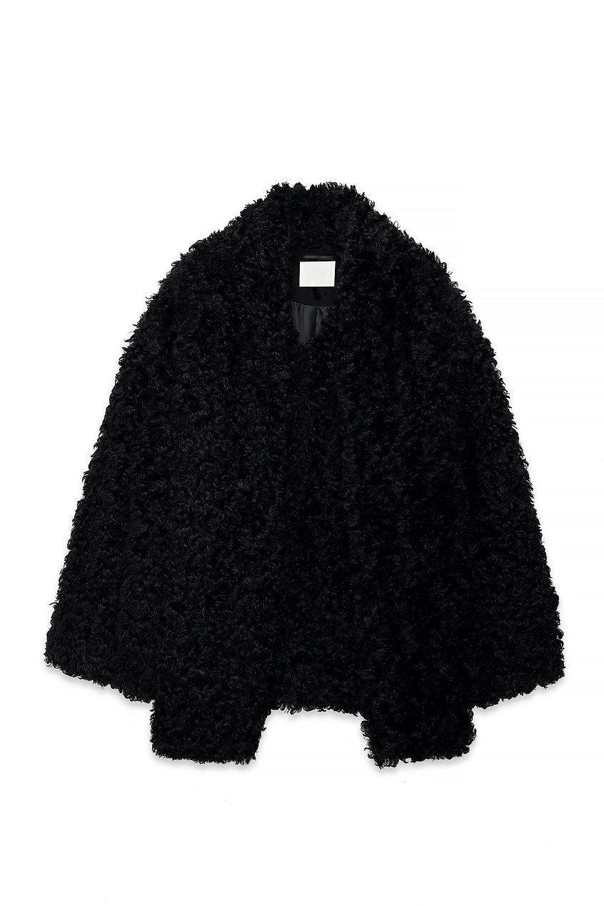 Scarf Detail Teddy Coat