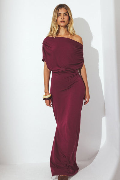 Soft Line Draped Maxi Dress