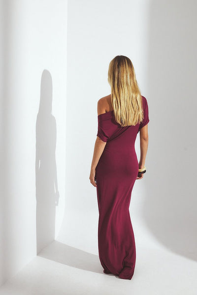 Soft Line Draped Maxi Dress