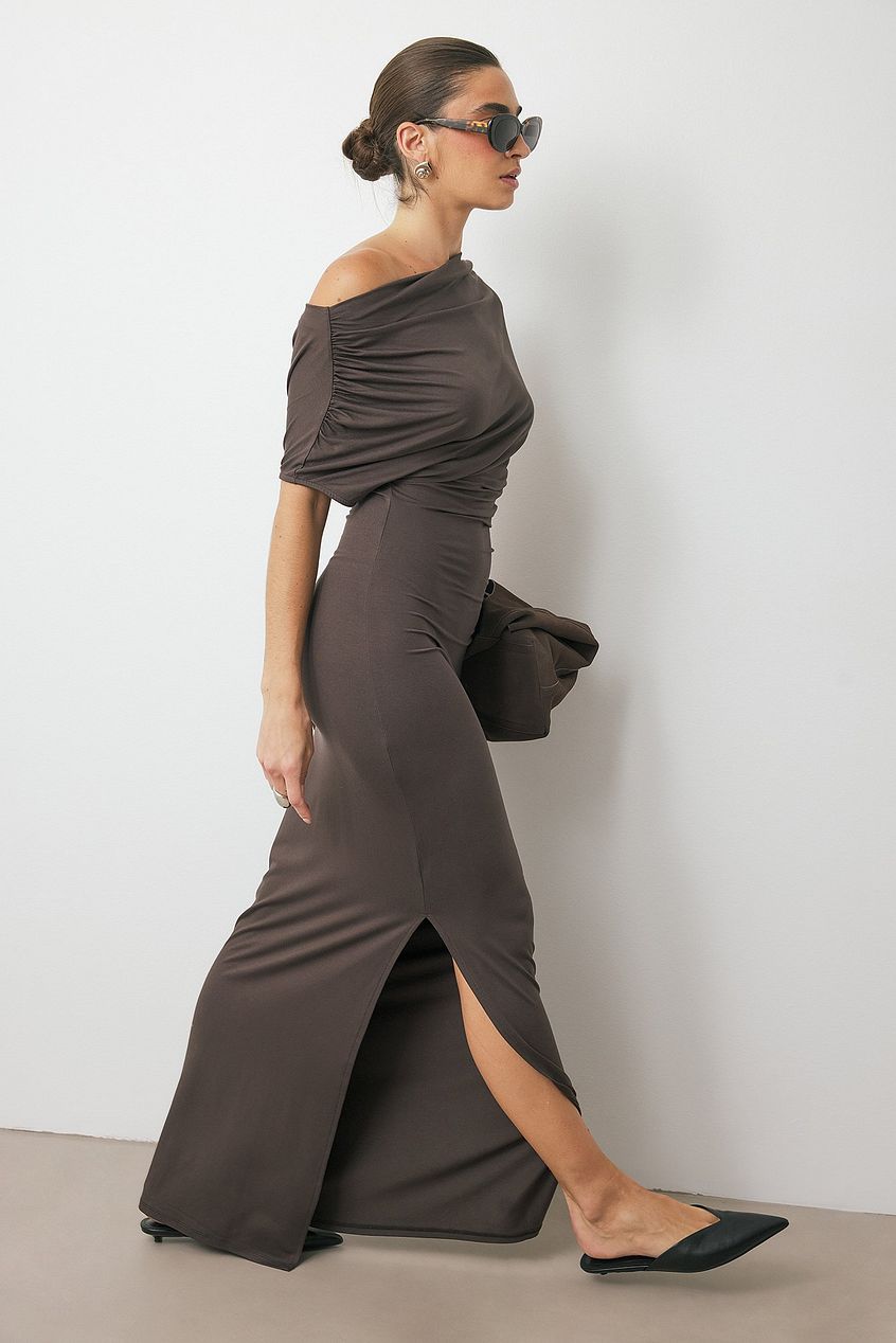 Soft Line Draped Maxi Dress