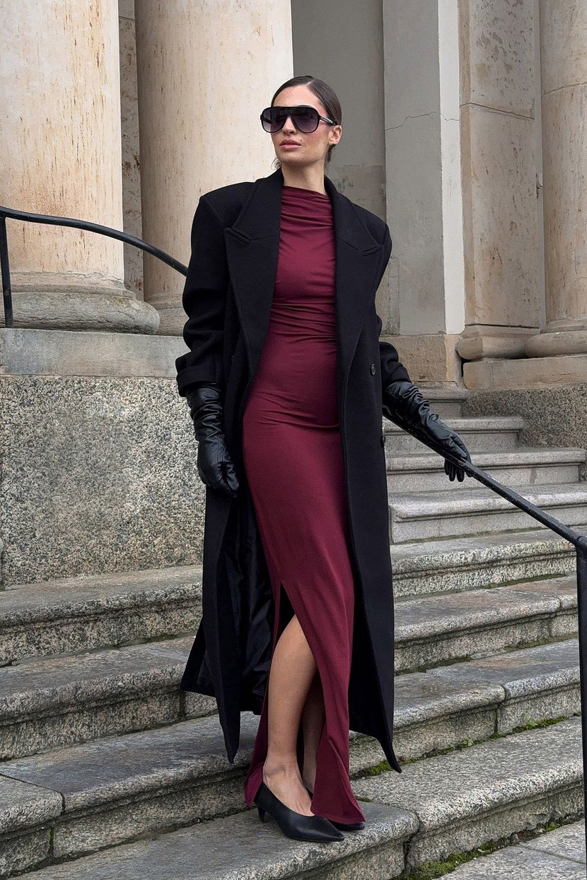 Soft Line Draped Maxi Dress