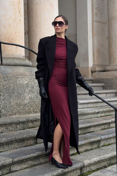 Soft Line Draped Maxi Dress