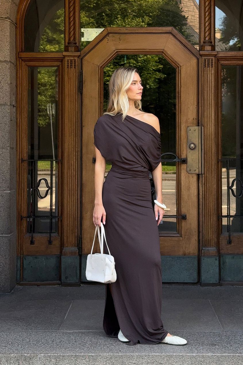 Soft Line Draped Maxi Dress