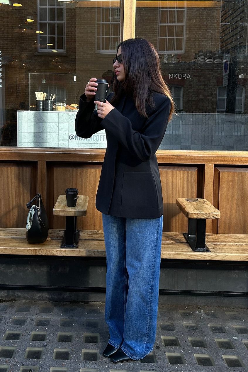 Mid Waist Loose Straight Denim