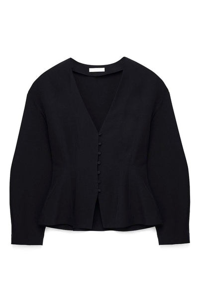 Tailored Fitted Button Front Blouse