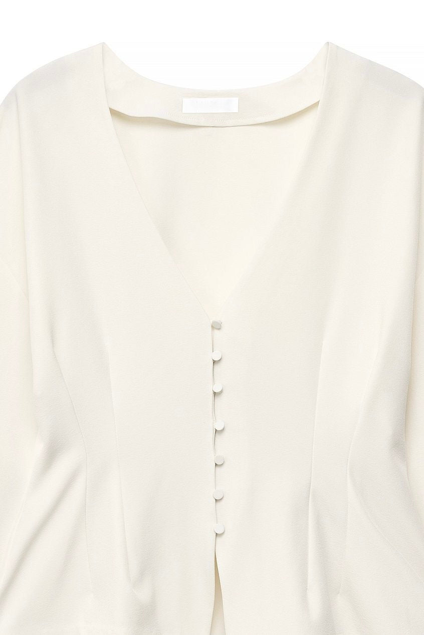 Tailored Fitted Button Front Blouse