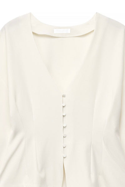 Tailored Fitted Button Front Blouse