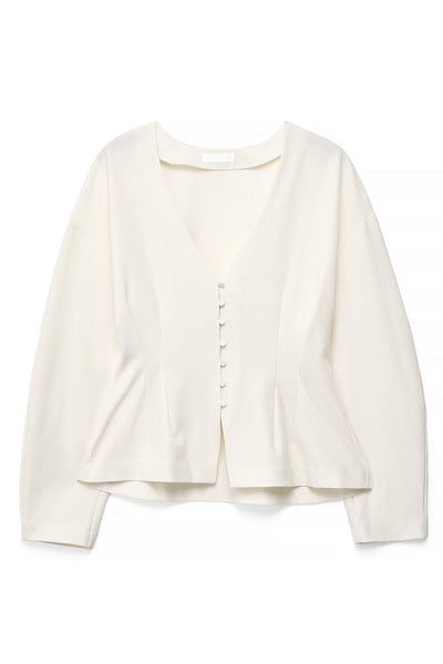 Tailored Fitted Button Front Blouse