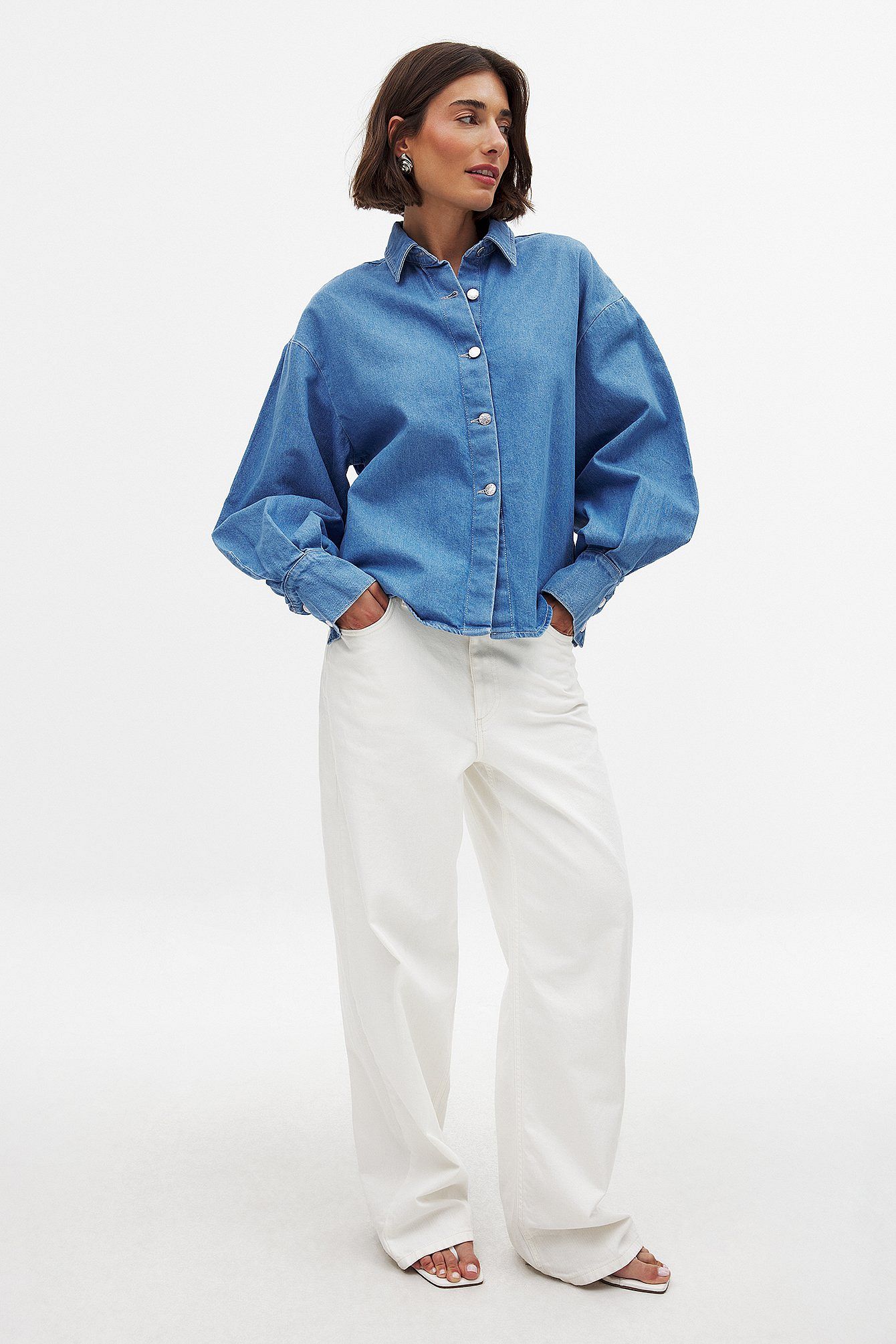 Wide Sleeve Denim Shirt