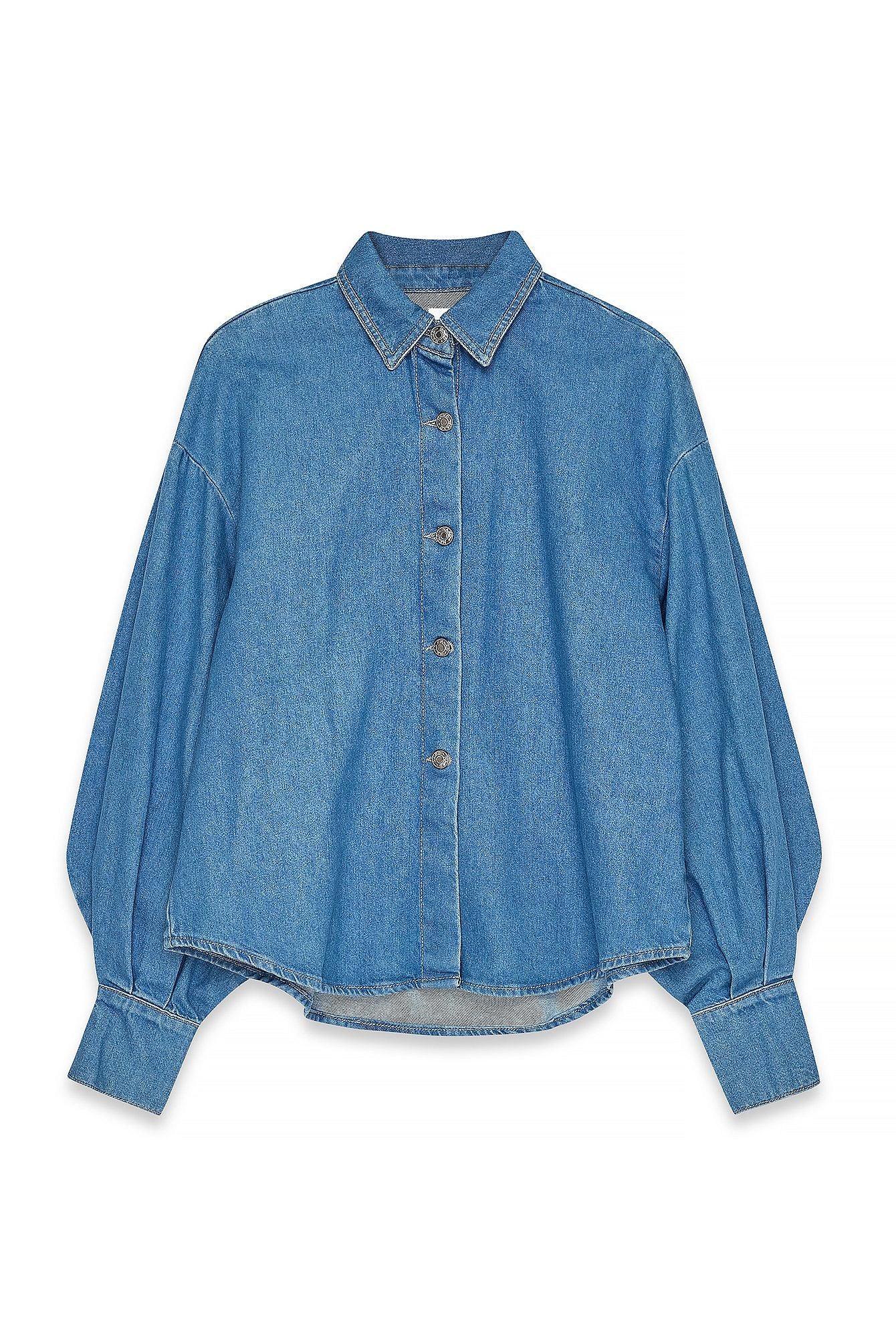 Wide Sleeve Denim Shirt