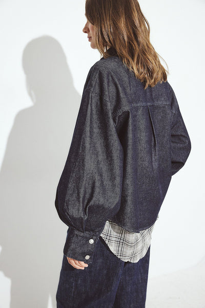 Wide Sleeve Denim Shirt