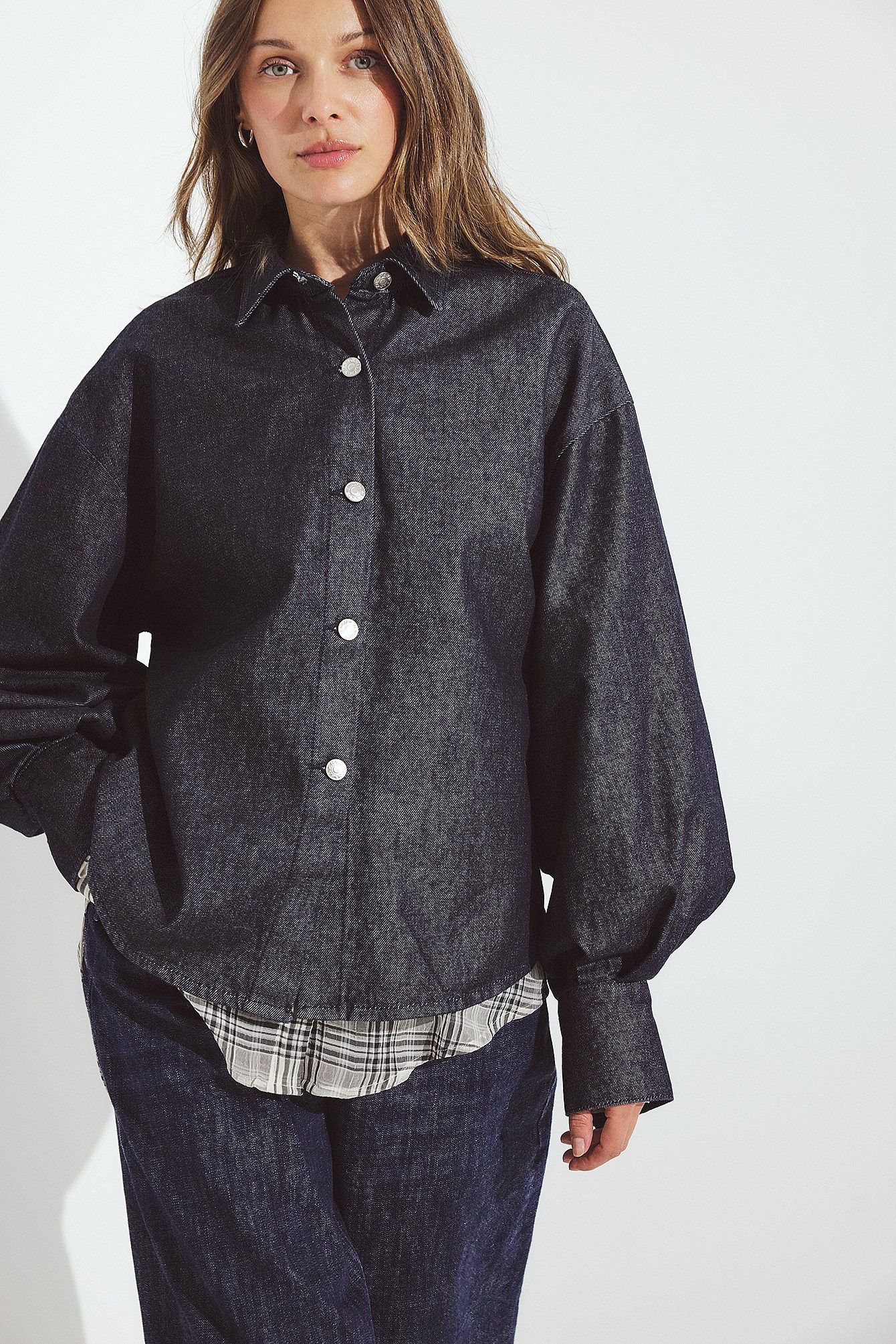 Wide Sleeve Denim Shirt