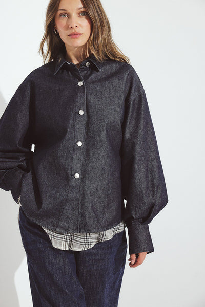 Wide Sleeve Denim Shirt