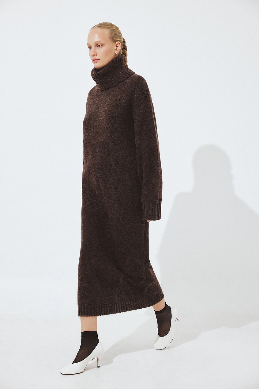 Wool Blend Knitted Midi Dress