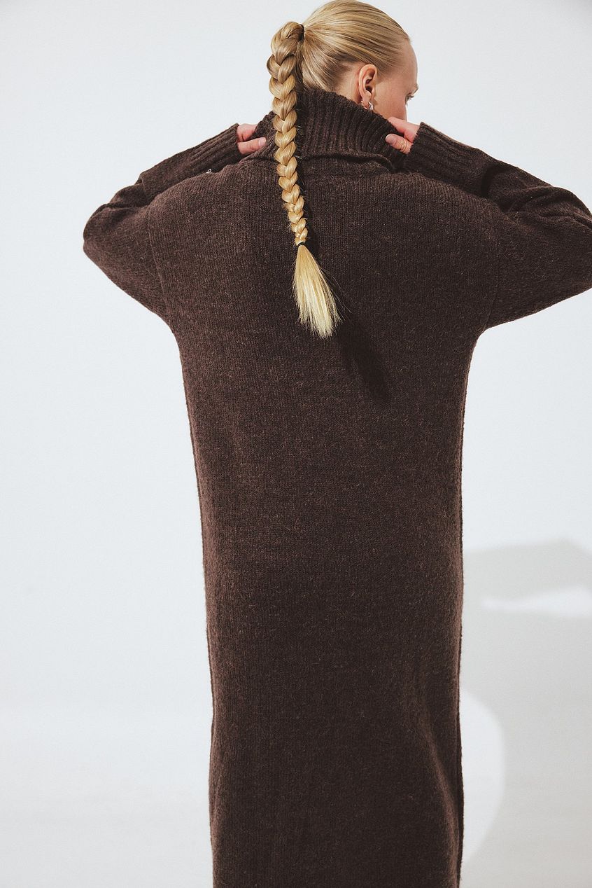 Wool Blend Knitted Midi Dress