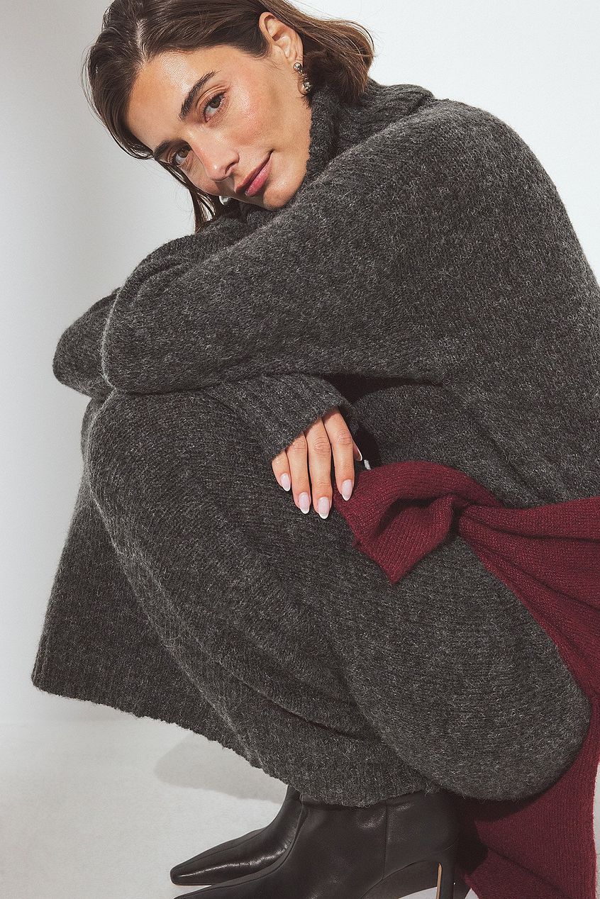 Wool Blend Knitted Midi Dress