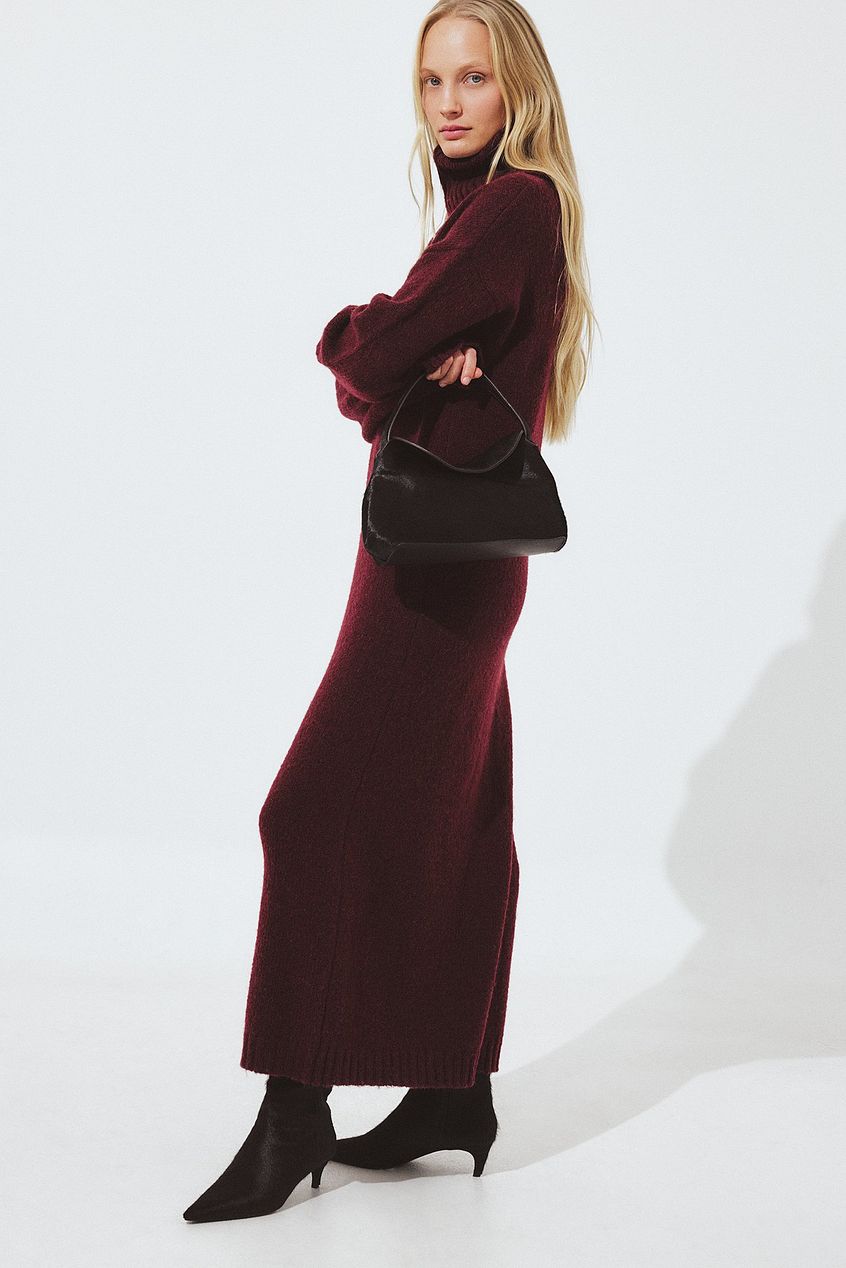Wool Blend Knitted Midi Dress