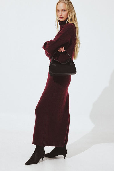 Wool Blend Knitted Midi Dress