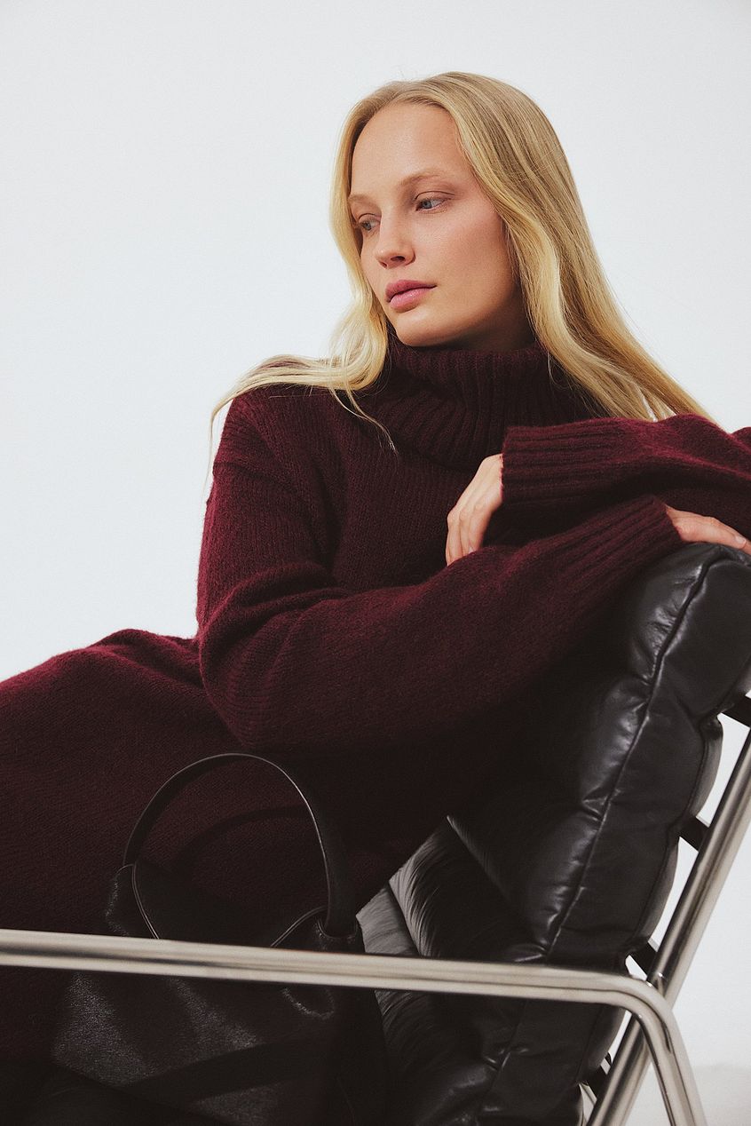 Wool Blend Knitted Midi Dress