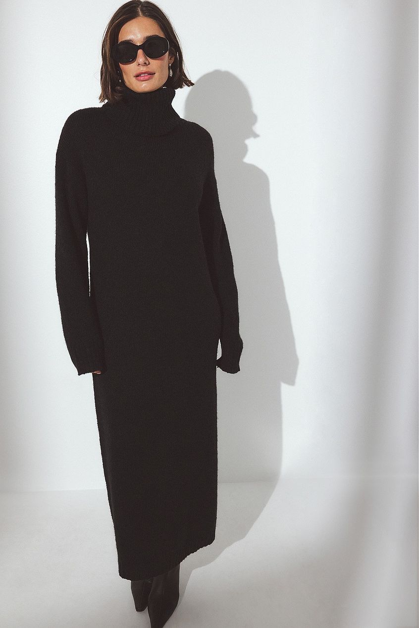 Wool Blend Knitted Midi Dress