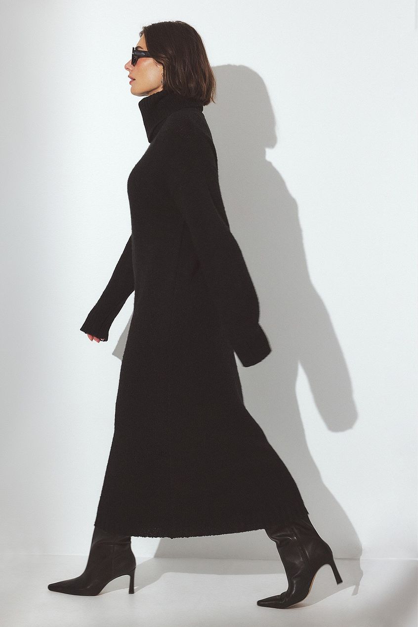 Wool Blend Knitted Midi Dress