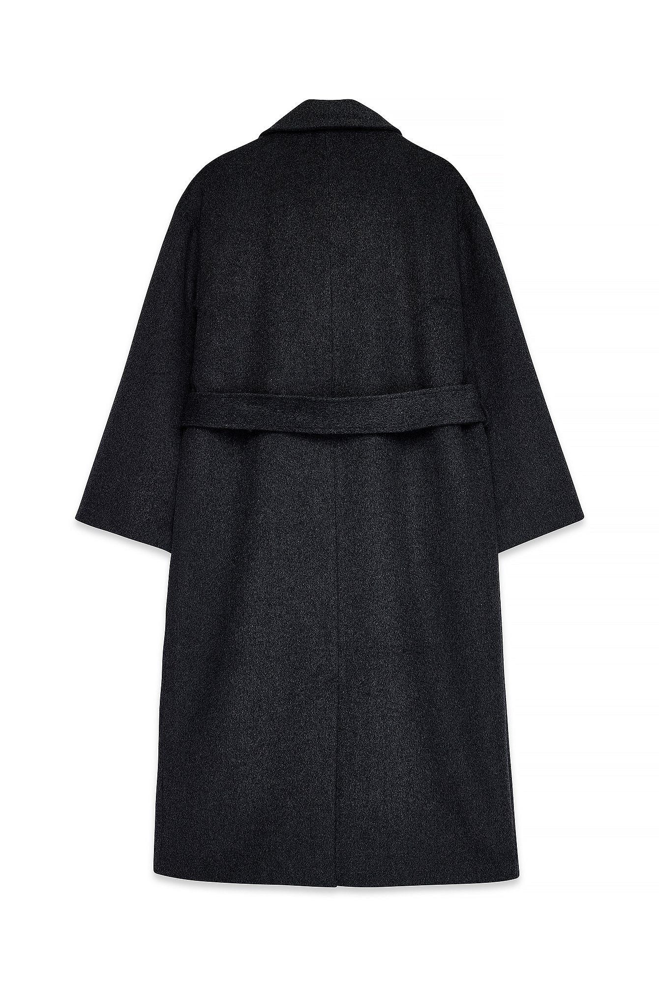 Wool Blend Scarf Detail Coat