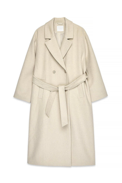 Wool Blend Scarf Detail Coat