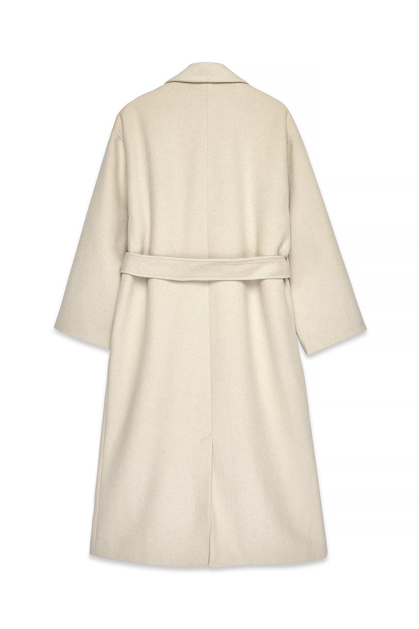 Wool Blend Scarf Detail Coat