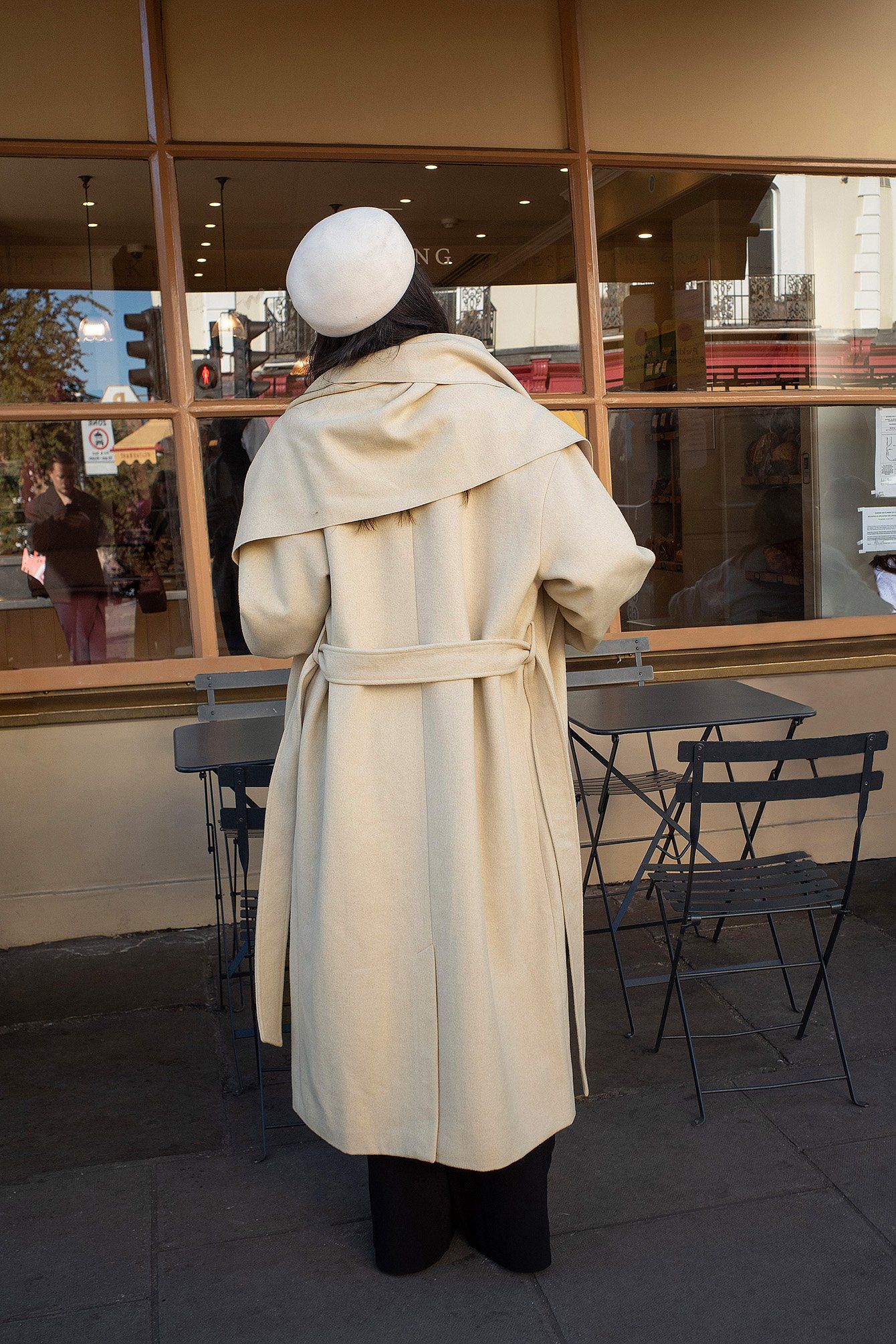 Wool Blend Scarf Detail Coat